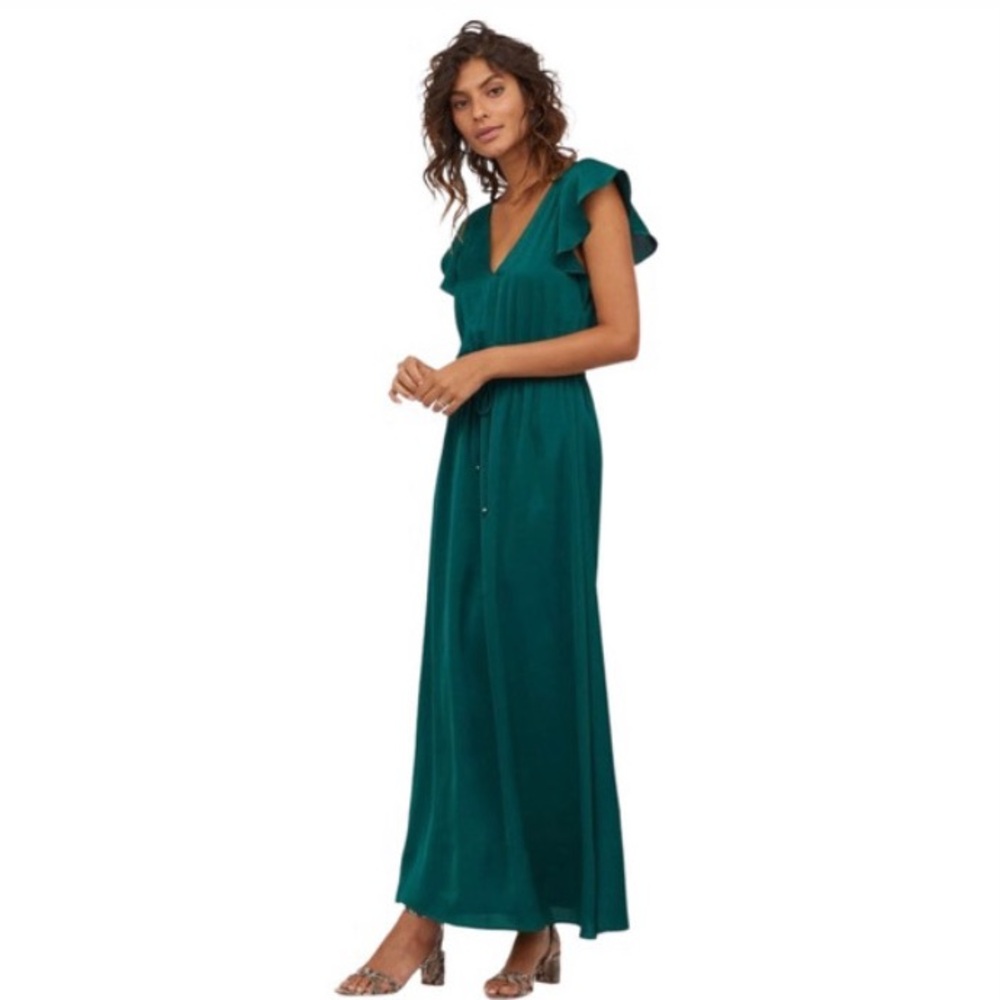 Long Butterfly-Sleeved Dress